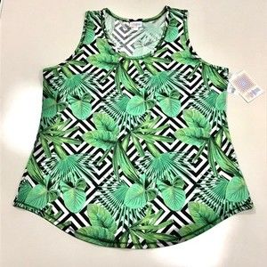 LuLaRoe Green Tropical Tank Top